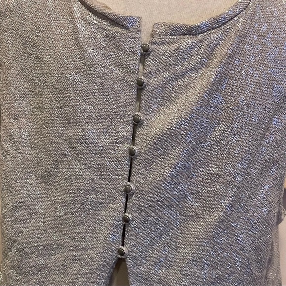 Free People Metallic Floral Print Cropped Tank Top Silver Size Small Boho. - Picture 4 of 9